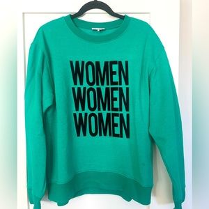 Sandro Green Sweatshirt with Blue Felt Graphics